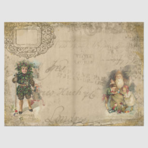 Papel De Seda Navidades victorianos Santa y Niños