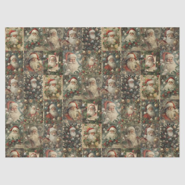 Papel De Seda Navidades victorianos y el colegio Retro Santa (Anverso)