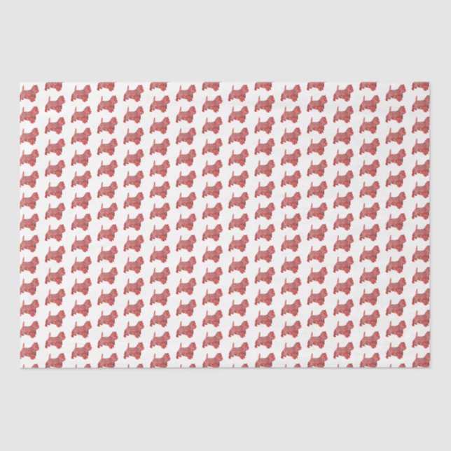 Papel De Seda Navidades Westier Terrier Perro Silhouette White (Anverso)