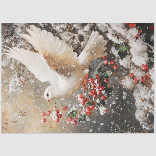 Papel De Seda Navidades White Dove (Anverso)