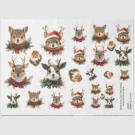 Papel De Seda Navidades Woodland Animals