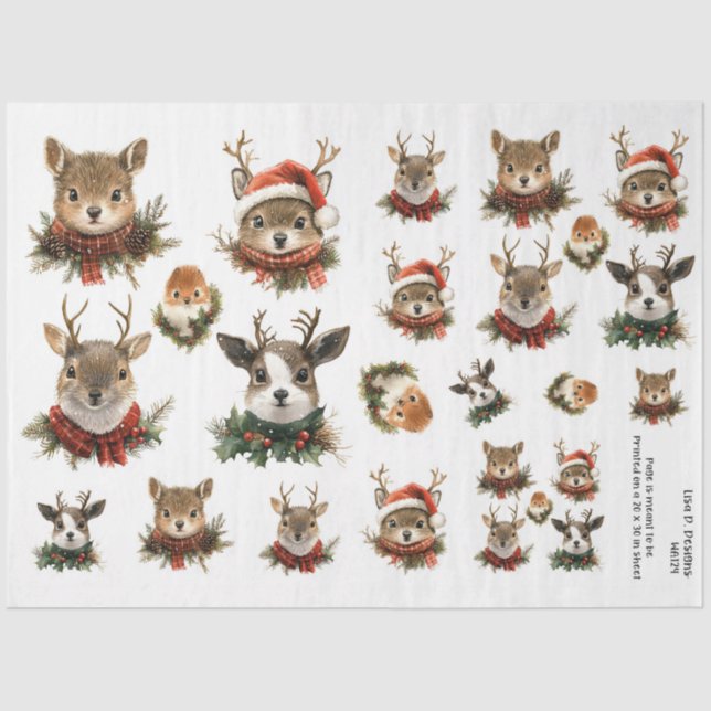 Papel De Seda Navidades Woodland Animals (Anverso)