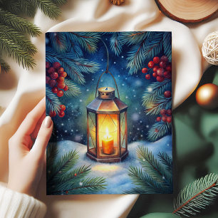 Papel de seda navideño acuarela rojo verde rústico