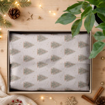 Papel de seda navideño con árbol de Navidad en acu