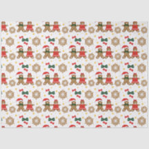 Papel de seda navideño con patrón de galleta de je