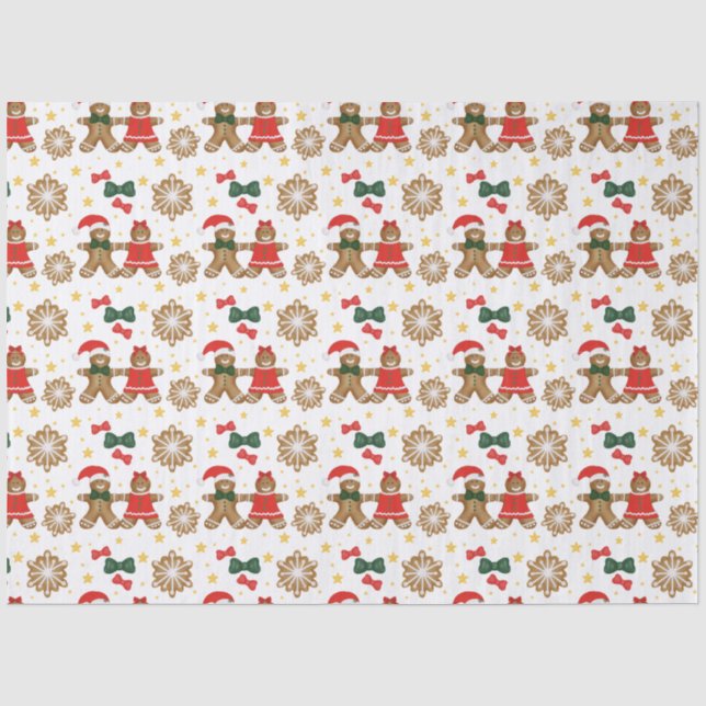 Papel de seda navideño con patrón de galleta de je (Anverso)