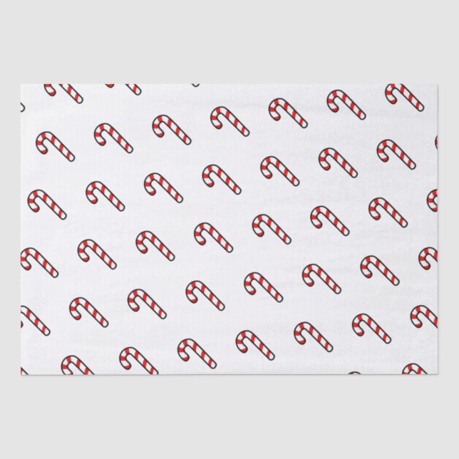 Papel de seda navideño de bastón de caramelo (Anverso)
