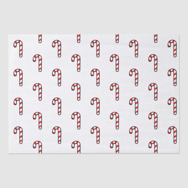 Papel de seda navideño de bastón de caramelo (Anverso)