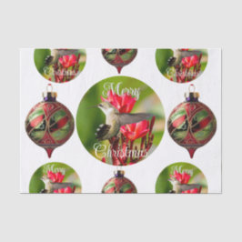 Papel de seda navideño de colibrí