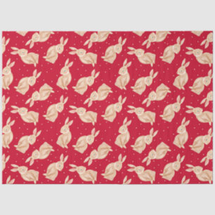 Papel de seda navideño de conejo Bunny lindo