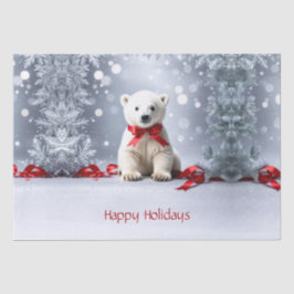 Papel de seda navideño de oso polar