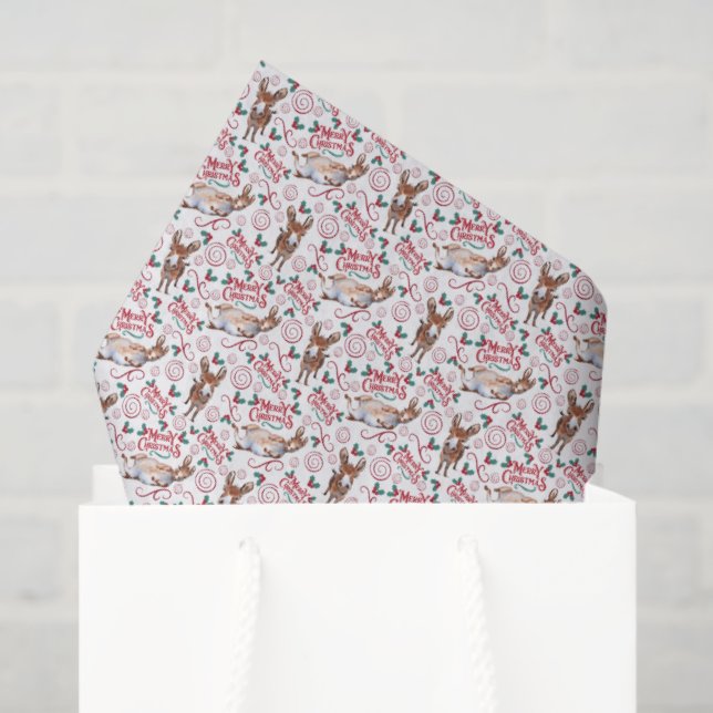 Papel de seda navideño para burro caprichoso (Bolsa de regalo)