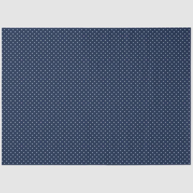Papel De Seda Navy and White Polka Dot Tissue Paper (Anverso)