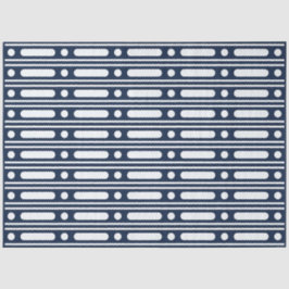Papel De Seda Navy Blue Bone Inlay Border Dots Decoupage Paper