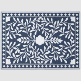 Papel De Seda Navy Blue Bone Inlay Decoupage Paper