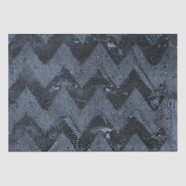 Papel De Seda Navy Blue Grunge Chevron (Anverso)