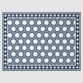 Papel De Seda Navy Blue Modern Bone Inlay Decoupage Paper