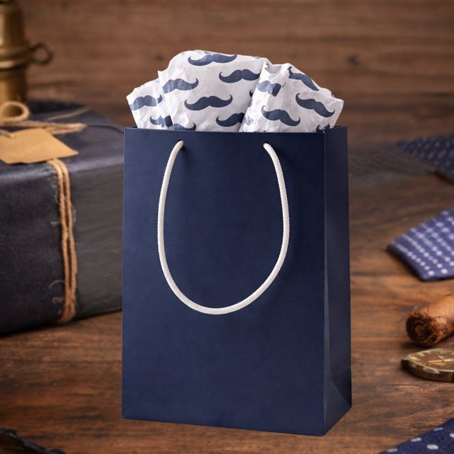 Papel De Seda Navy Blue Mustache Pattern Father's Day (Subido por el creador)