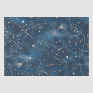 Papel De Seda Nebulosa de Estrellas Cósmicas Turquesa Místicas D