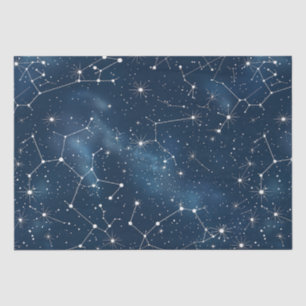 Papel De Seda Nebulosa de Estrellas Cósmicas Verde Azul Místico
