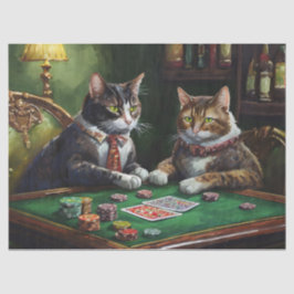 Papel De Seda Negocios Serios, Gatos Retro jugando Póquer