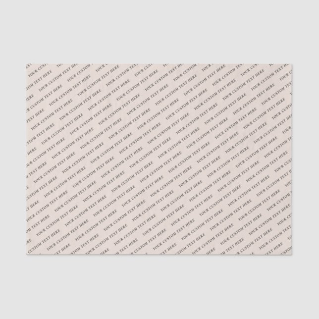 Papel De Seda Negra y beige Personalizado mínimo de texto de neg (Anverso)