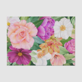 Papel De Seda Negrita acuarela Floral Púrpura Roses rosadas Dahl