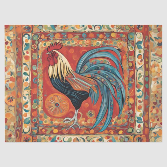 Papel De Seda Negrita y moda Rooster (Anverso)