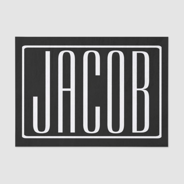 Papel De Seda Negrita y moderna tu nombre o palabra | Blanco sob (Anverso)