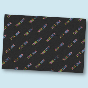 Papel de seda negro con logotipo de empresa person
