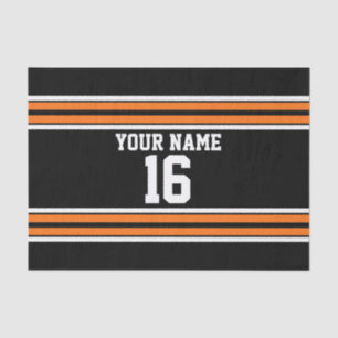 Papel De Seda Negro con Naranja White Stripes Team Jersey