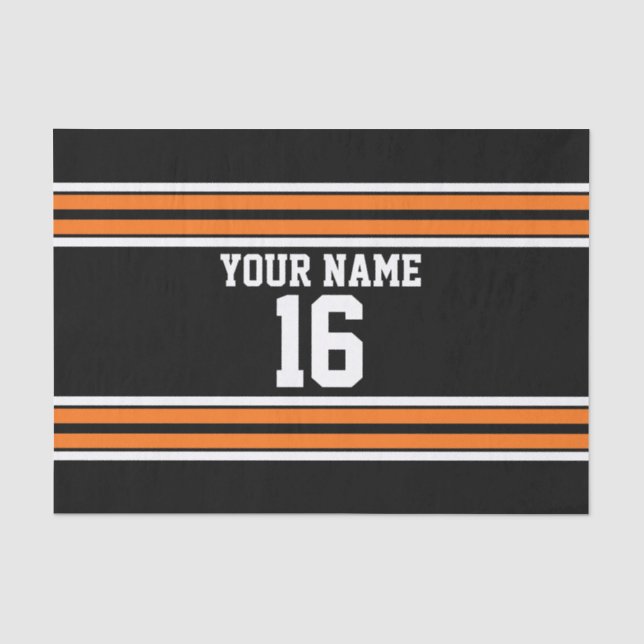 Papel De Seda Negro con Naranja White Stripes Team Jersey (Anverso)