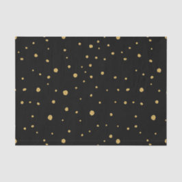 Papel De Seda Negro con puntos de oro