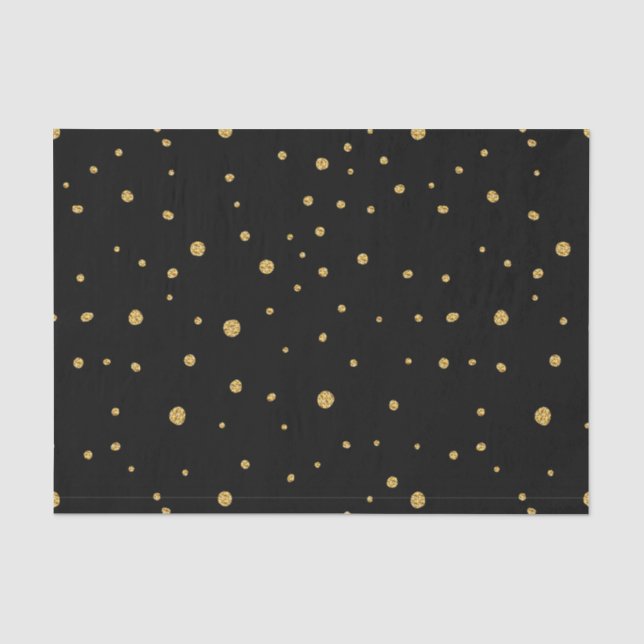 Papel De Seda Negro con puntos de oro (Anverso)