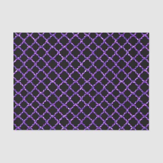 PAPEL DE SEDA NEGRO CON PURPURINA PURPLE MIREN A HALLOWEEN (Anverso)