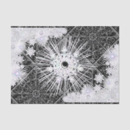 Papel De Seda Negro de encaje cerámico y copo de nieve