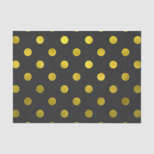 Papel De Seda Negro grande del lunar del falso Relieve