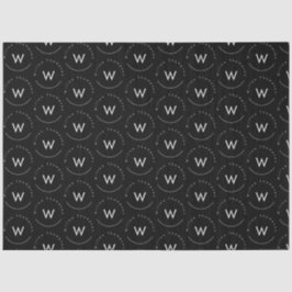 Papel De Seda Negro moderno minimalista monogramado