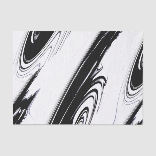 Papel De Seda Negro y blanco moderno (Anverso)