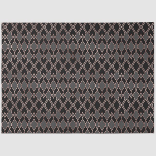 Papel De Seda Negro y Rosa Dorado (Anverso)