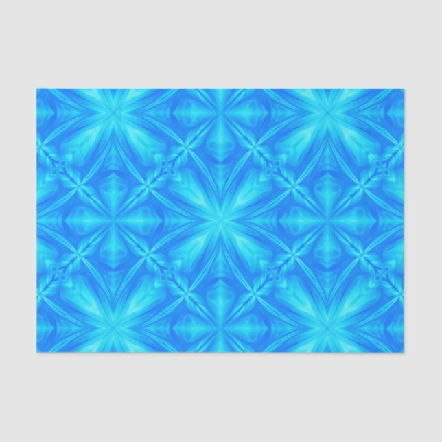 Papel De Seda Neon Blue Turquoise Psychedelic Cloudy Resumen (Anverso)