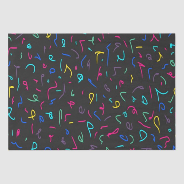 Papel De Seda Neon Bright Marks on Black (Anverso)