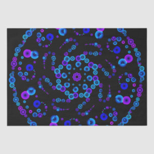 Papel De Seda Neon Bubble Orb Mandala en negro