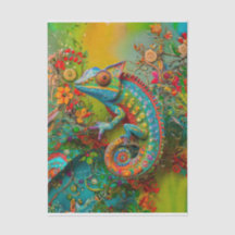 Neon Charlie Camaleón, Collage de selva textil