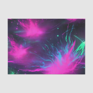 Papel De Seda Neón fluorescente en negro