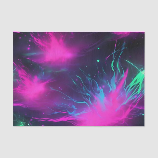 Papel De Seda Neón fluorescente en negro (Anverso)