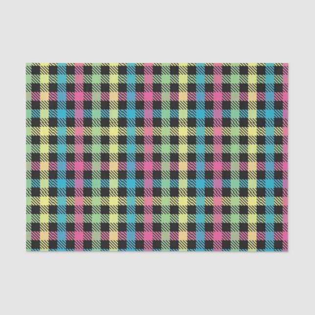 Papel De Seda Neon Gingham (Anverso)
