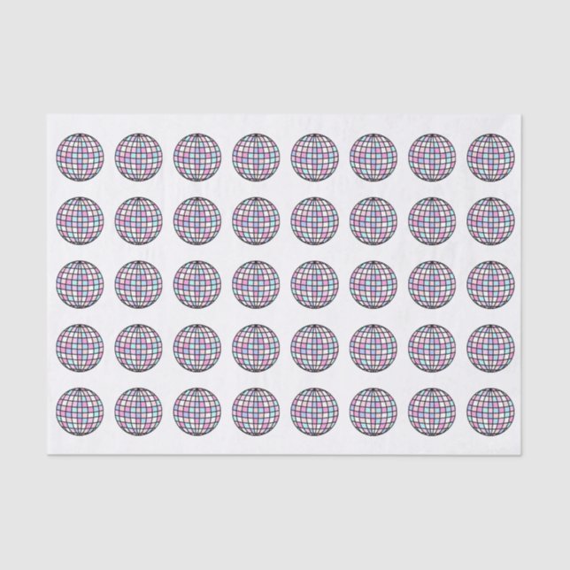 Papel De Seda Neon Groovy Disco Ball (Anverso)