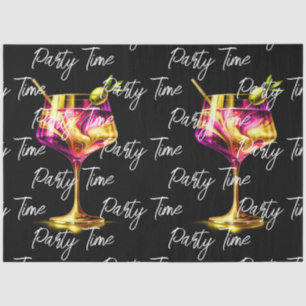 Papel De Seda Neon Modern Fiesta Time Personalizado