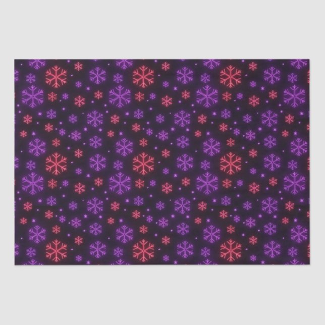 Papel De Seda Neon Snowflakes (Anverso)